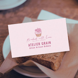 Carte De Visite Boulangerie de Cupcake Élégante Petite Entreprise