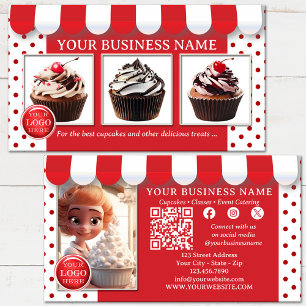 Carte De Visite Boulangerie de cupcake ou parfum de glace