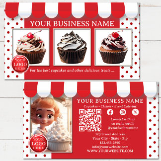 Carte De Visite Boulangerie de cupcake ou parfum de glace