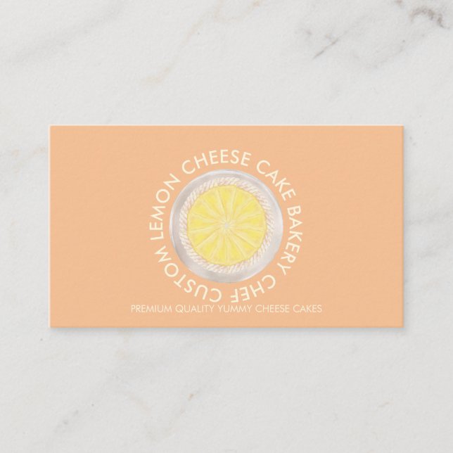 Carte De Visite Boulangerie de gâteau au fromage orange jaune (Devant)