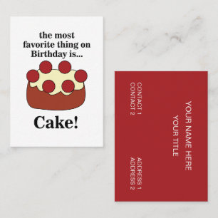 Carte De Visite Boulangerie de gâteaux d'anniversaire