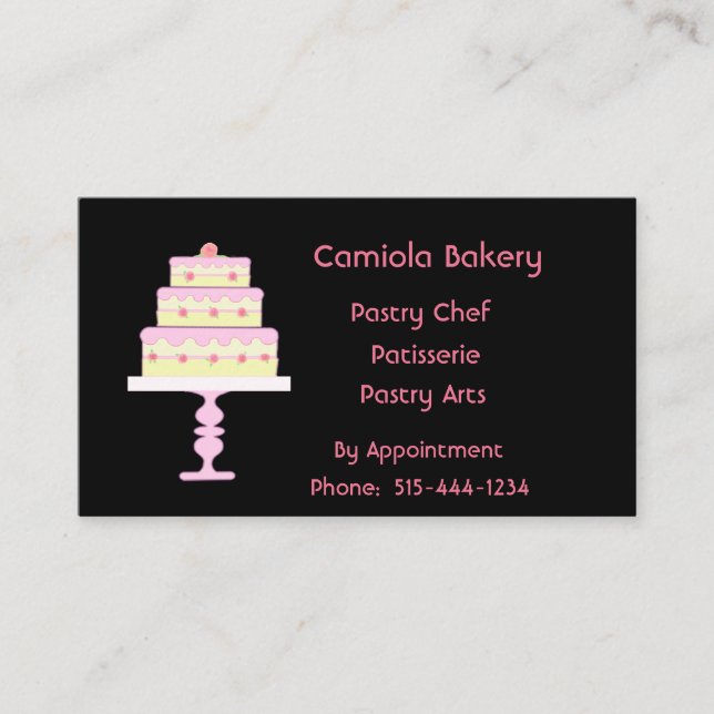 Carte De Visite Boulangerie de gâteaux mariages (Devant)