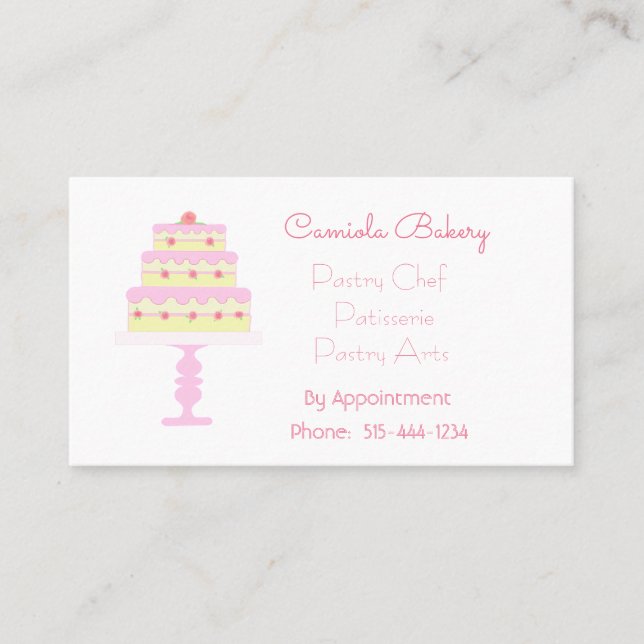 Carte De Visite Boulangerie de gâteaux mariages (Devant)