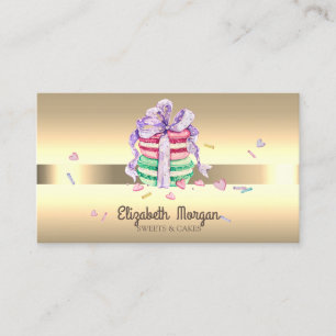 Carte De Visite Boulangerie de Macarons Sucrés Élégants et Profess