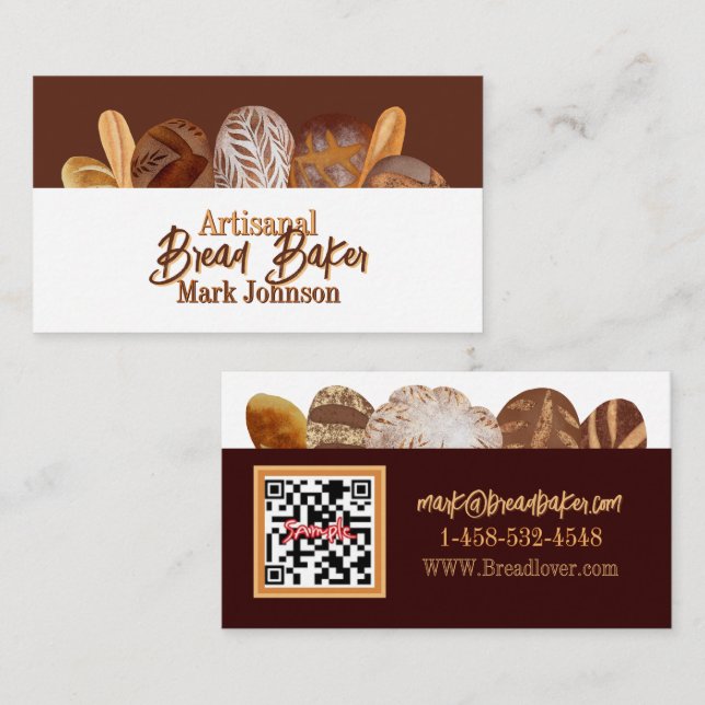 Carte De Visite Boulangerie de pain Baker (Devant / Derrière)