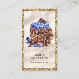 Carte De Visite Boulangerie de pâtisserie au gâteau au bleuet au c