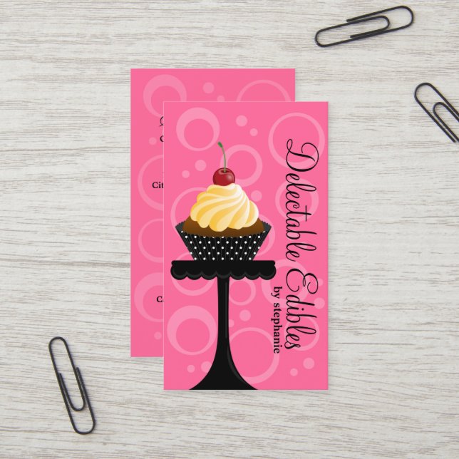 Carte De Visite Boulangerie de petit gâteau (Devant/Arrière en situation)