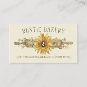 Carte De Visite Boulangerie De Tournesol De Style Rustique Beige