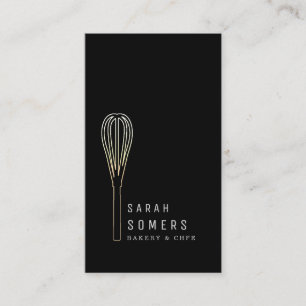 Carte De Visite Boulangerie de Whisk Parties scintillant d'or mode