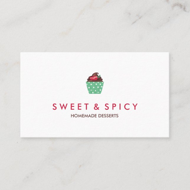 Carte De Visite Boulangerie délicieuse du petit gâteau | de piment (Devant)