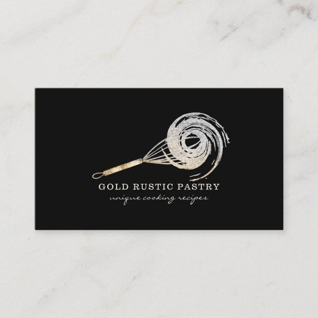 Carte De Visite Boulangerie d'or Parties scintillant de Whisk Spar (Devant)