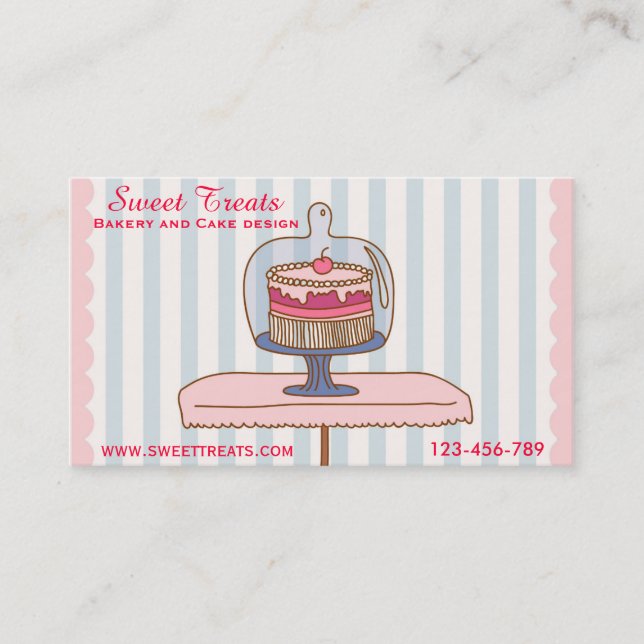 Carte De Visite Boulangerie et conception de gâteaux, Traitements  (Devant)