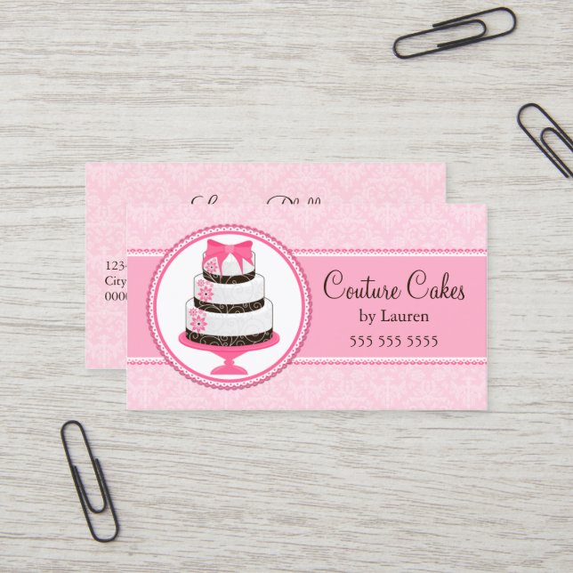 Carte De Visite Boulangerie faite sur commande de gâteau de (Devant/Arrière en situation)
