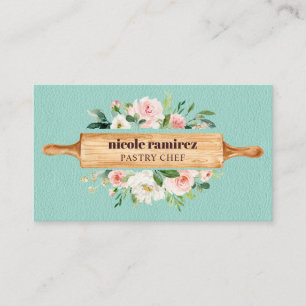 Carte De Visite Boulangerie Florale Rolling Pin Pâtisserie Monnaie