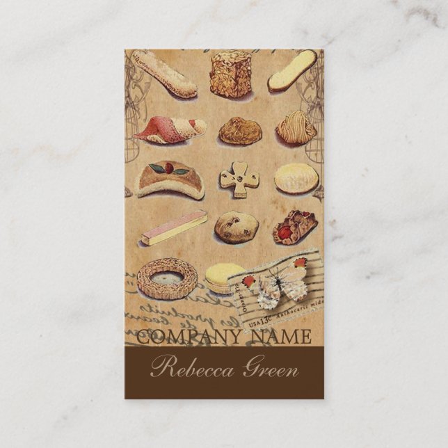 Carte De Visite boulangerie française de biscuits de pâtisserie de (Devant)