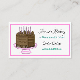 Carte De Visite Boulangerie   G. d'anniversaire   Turquoise et ros