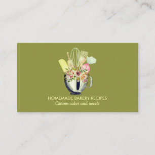 Carte De Visite Boulangerie Green Sage Cake Maker Cupcake Shop