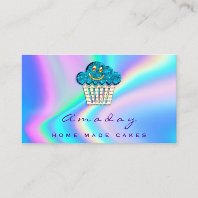 Carte De Visite Boulangerie Holographe Maison Gâteaux Fabriqués Lo (Devant)