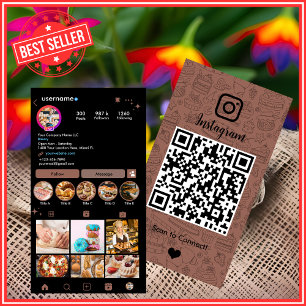 Carte De Visite boulangerie Instagram Chef Terracotta Pâtisserie C