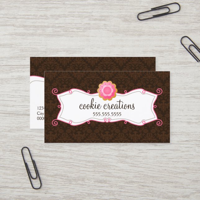 Carte De Visite Boulangerie lunatique de biscuit (Devant/Arrière en situation)