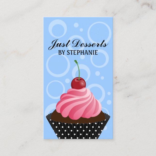Carte De Visite Boulangerie lunatique de petit gâteau de cerise (Devant)