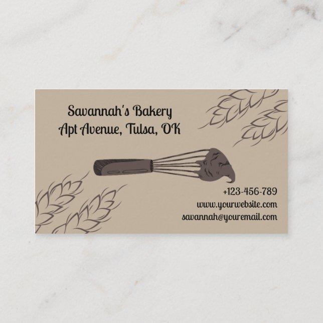 Carte De Visite Boulangerie minimaliste Brown (Dos)
