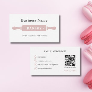 Carte De Visite Boulangerie minimaliste QR sur les réseaux sociaux