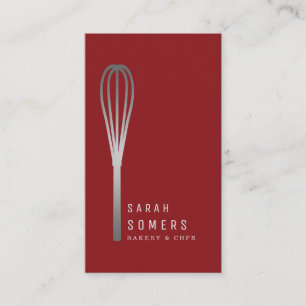 Carte De Visite Boulangerie moderne Parties scintillant d'or Whisk