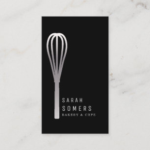 Carte De Visite Boulangerie moderne Parties scintillant d'or Whisk