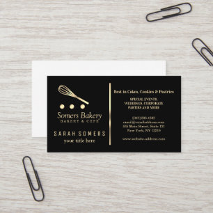Carte De Visite Boulangerie moderne Parties scintillant d'or Whisk