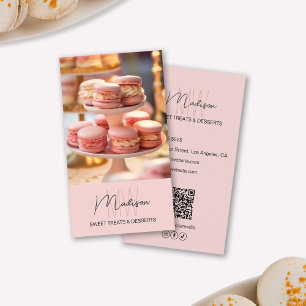 Carte De Visite Boulangerie Monogramme Logo rose