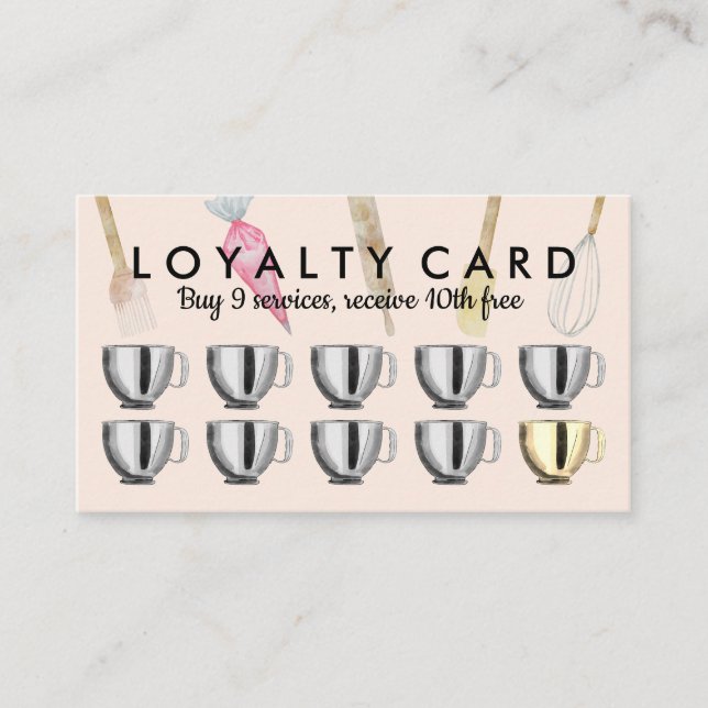 Carte De Visite Boulangerie outils de pâtisserie Loyalty Punch (Devant)