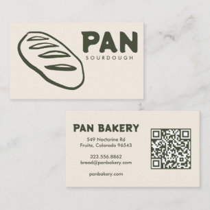 Carte de visite Boulangerie Pain de campagne QR pe