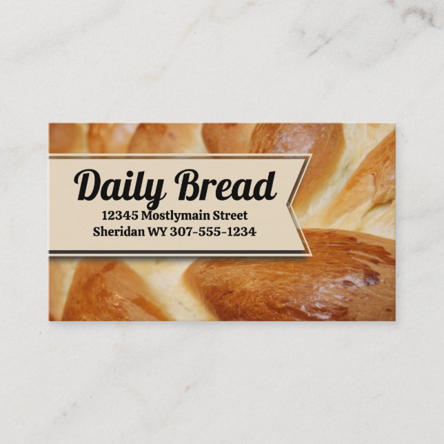 Carte De Visite Boulangerie pain tressé maison boulangerie (Devant)
