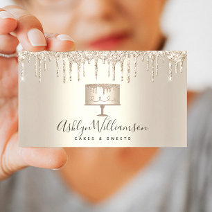 Carte De Visite Boulangerie Parties scintillant d'or Drift Pâtisse