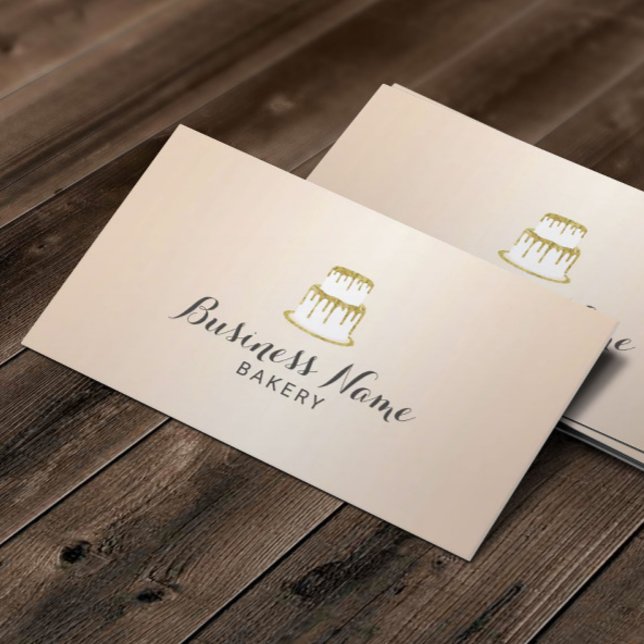 Carte De Visite Boulangerie Pâtisserie Chef Or Gâteau à la goutte  (Créateur téléchargé)