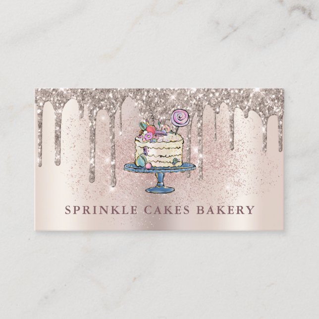 Carte De Visite Boulangerie Pâtisserie Chef Parties scintillant Dr (Devant)