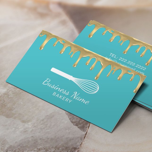 Carte De Visite Boulangerie Pâtisserie Chef Whisk Logo Turquoise m (Créateur téléchargé)