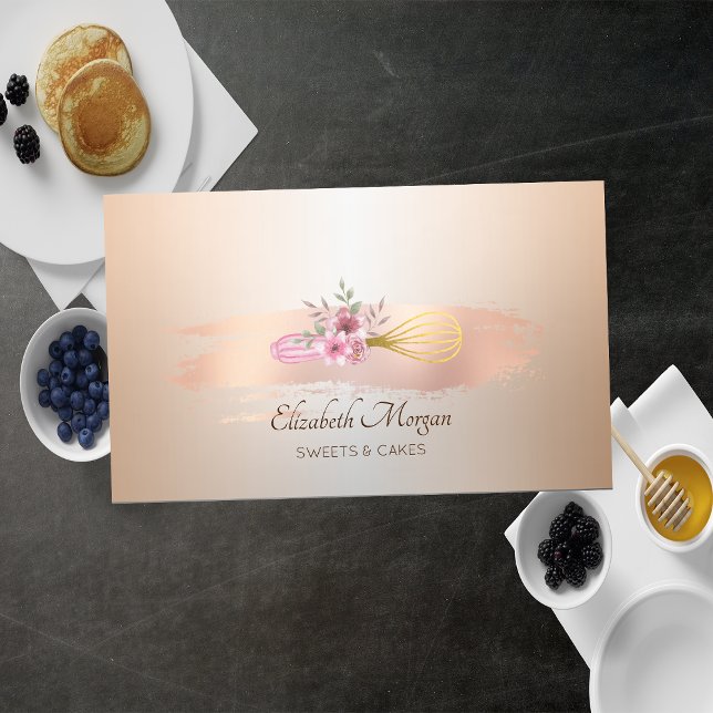 Carte De Visite Boulangerie Pâtisserie Outils à main Rose Brosse O (Créateur téléchargé)