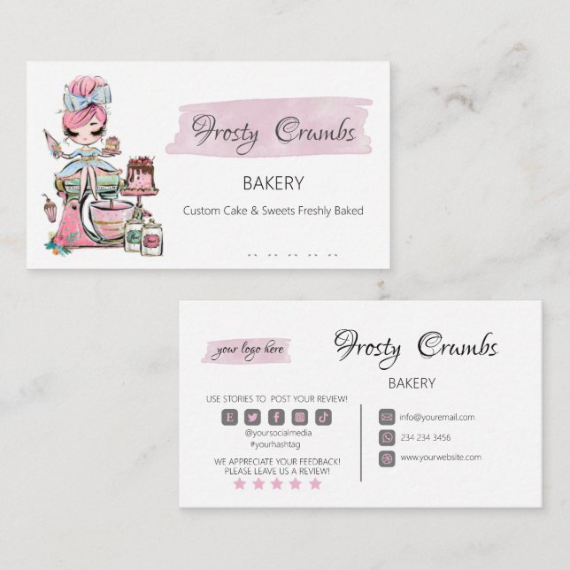 Carte De Visite Boulangerie Pâtisserie Sucres    CupcakesCarte de  (Devant / Derrière)