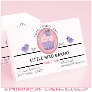 Carte De Visite Boulangerie personnalisée Cupcake Rose