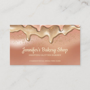 Carte De Visite Boulangerie Rose Abstrait Lavage à la crème