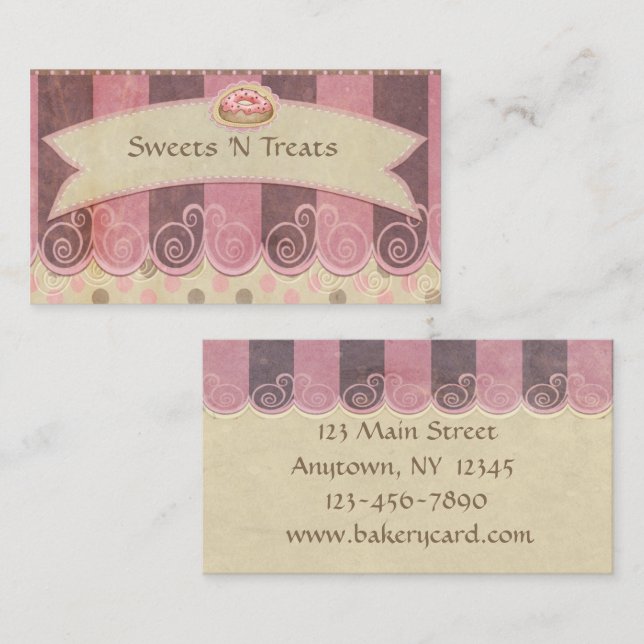 Carte De Visite Boulangerie rose de Taupe (Devant / Derrière)