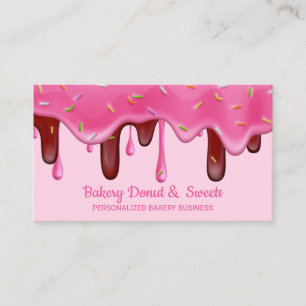 Carte De Visite Boulangerie rose Pâtisserie Chef Déchets de crème 