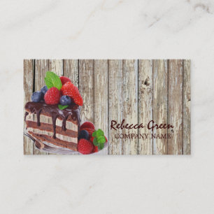 Carte De Visite boulangerie rustique de gâteau de chocolat de
