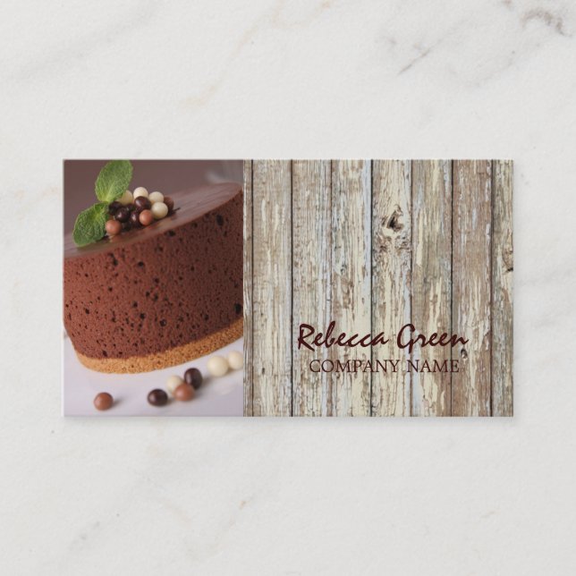 Carte De Visite boulangerie rustique de gâteau de chocolat de (Devant)