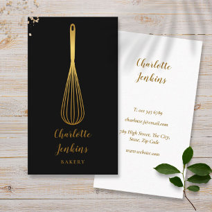 Carte De Visite Boulangerie simple Whisk Patisserie Black Gold