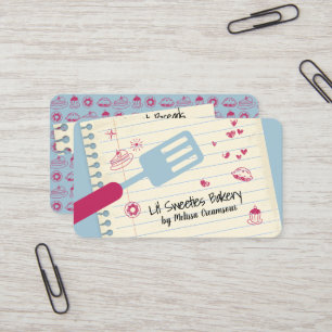 Carte De Visite boulangerie spatula doodle bonbons biscuits tarte