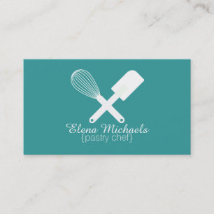 Carte De Visite Boulangerie Turquoise et blanche