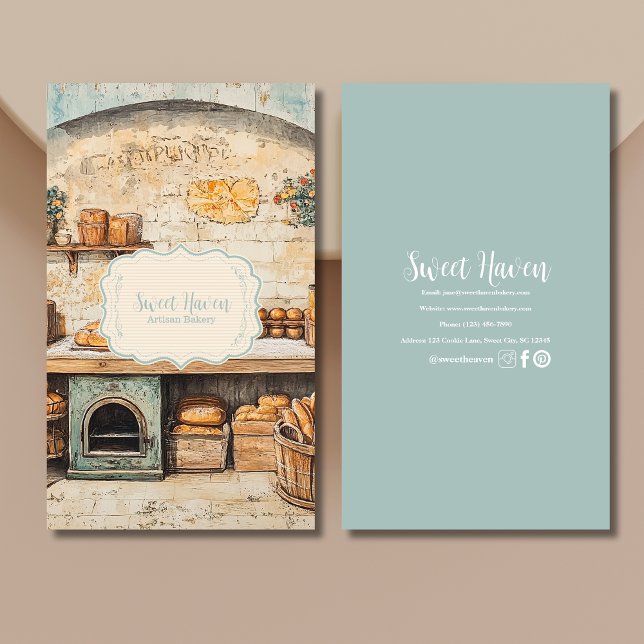 Carte De Visite Boulangerie vintage Chic (Créateur téléchargé)